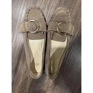 New Frances Valentine Teddy Suede Stone Loafers sz 7.5